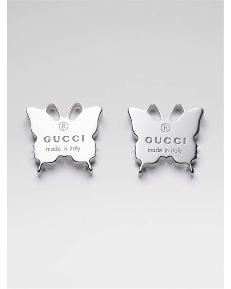 gucci silver butterfly earrings|gucci earrings interlocking.